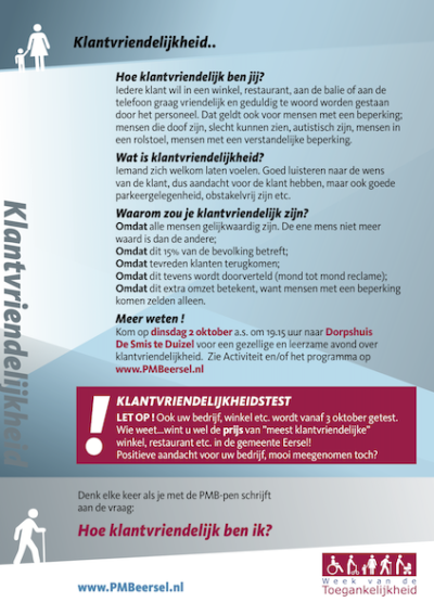 Flyer Week van de Toegankelijkheid 2012 Klantvriendelijkheid-achterkant