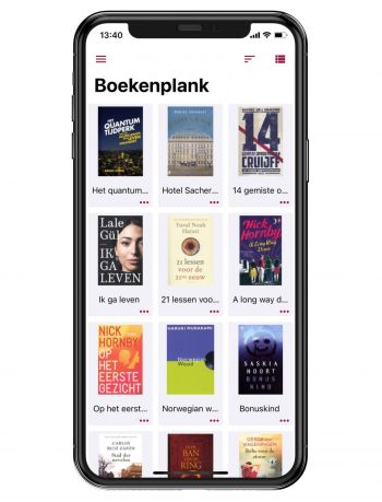 De boekenplank op de Passend Lezen App