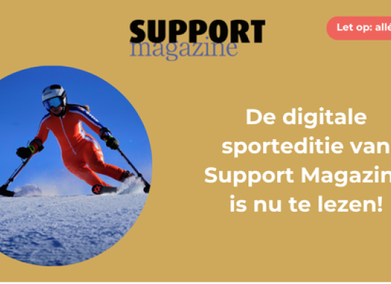Voorblad Support Magazine met skiër