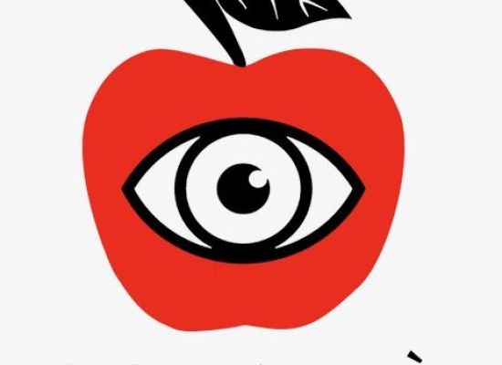 Logo appel met een oog met tekst oogappèl