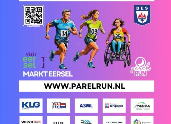 Poster met informatie over de Parelrun 2025