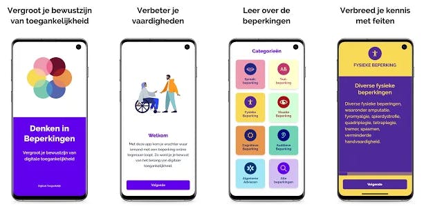Smartphone beeld mogelijkheden van de App uit