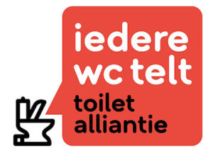 Logo met een wc pot en tekst Iedere wc telt - toilet alliantie