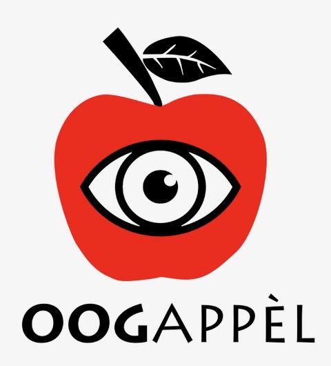Logo appel met een oog met tekst oogappèl