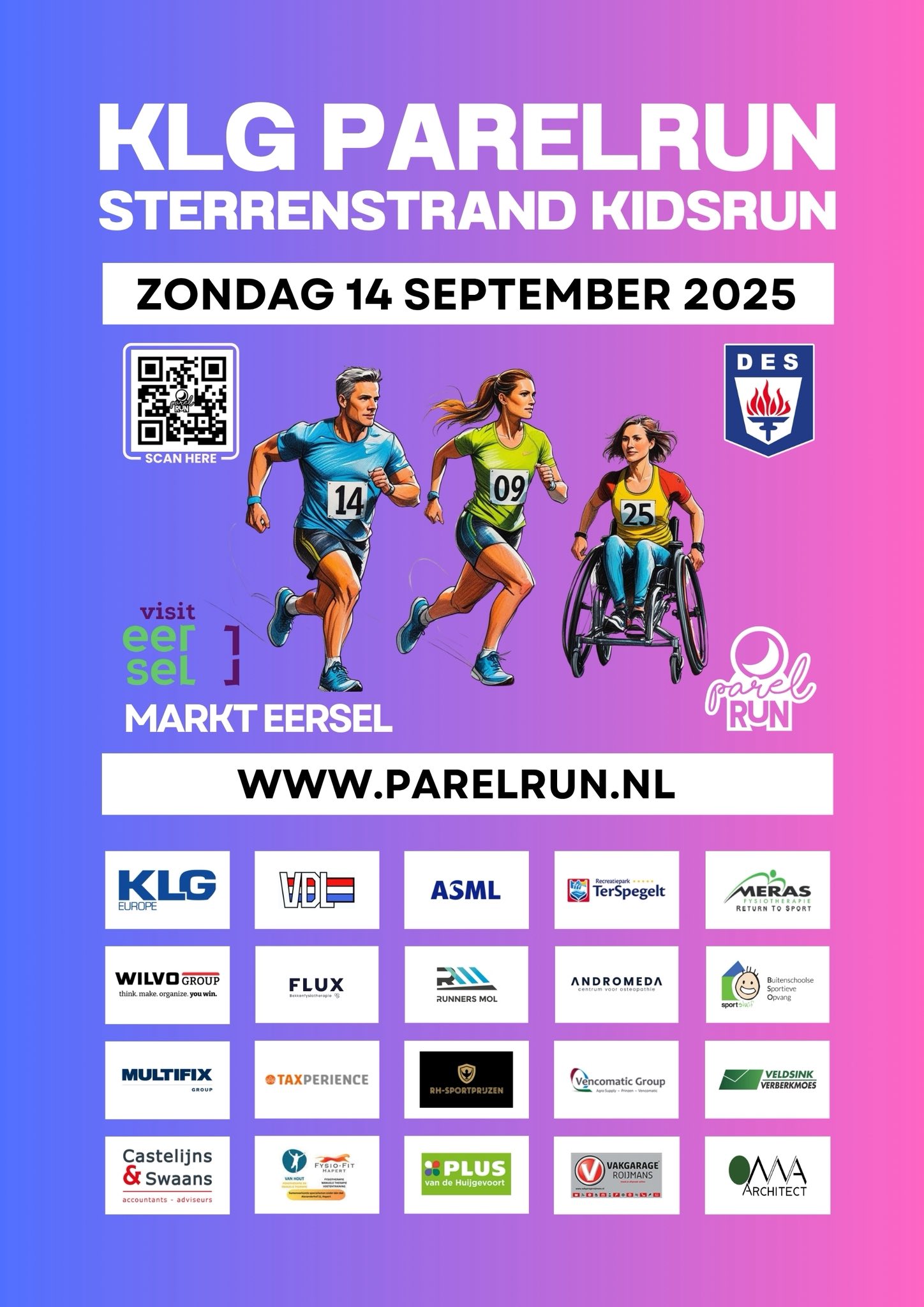 Poster met informatie over de Parelrun 2025