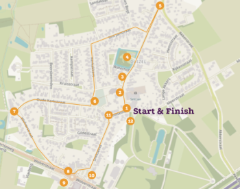 Plattegrond toegankelijk historisch ommetje te Duizel