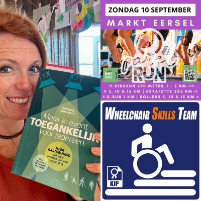 Flyer 6e KLG Parelrun met nieuwe onderdelen G-run en rollers. Maak je evenement toegankelijk.