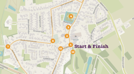 Plattegrond toegankelijk historisch ommetje te Duizel