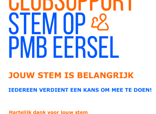 Oproep stem op PMB Eersel ivm Rabo ClubSupport
