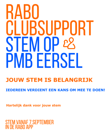 Oproep stem op PMB Eersel ivm Rabo ClubSupport