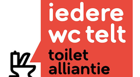 Logo met een wc pot en tekst Iedere wc telt - toilet alliantie